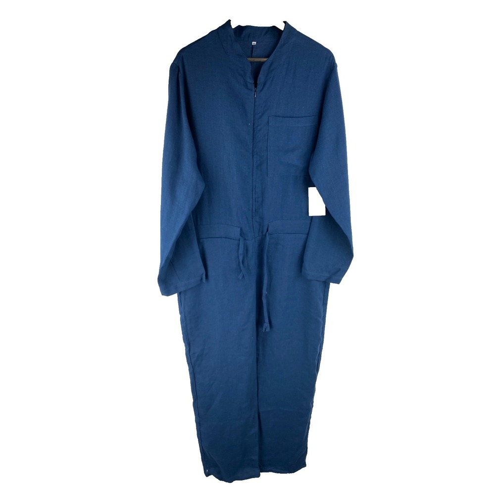 Sofa Killer Mens XL One Piece Loungewear Jumpsuit Organic Linen Belted $142